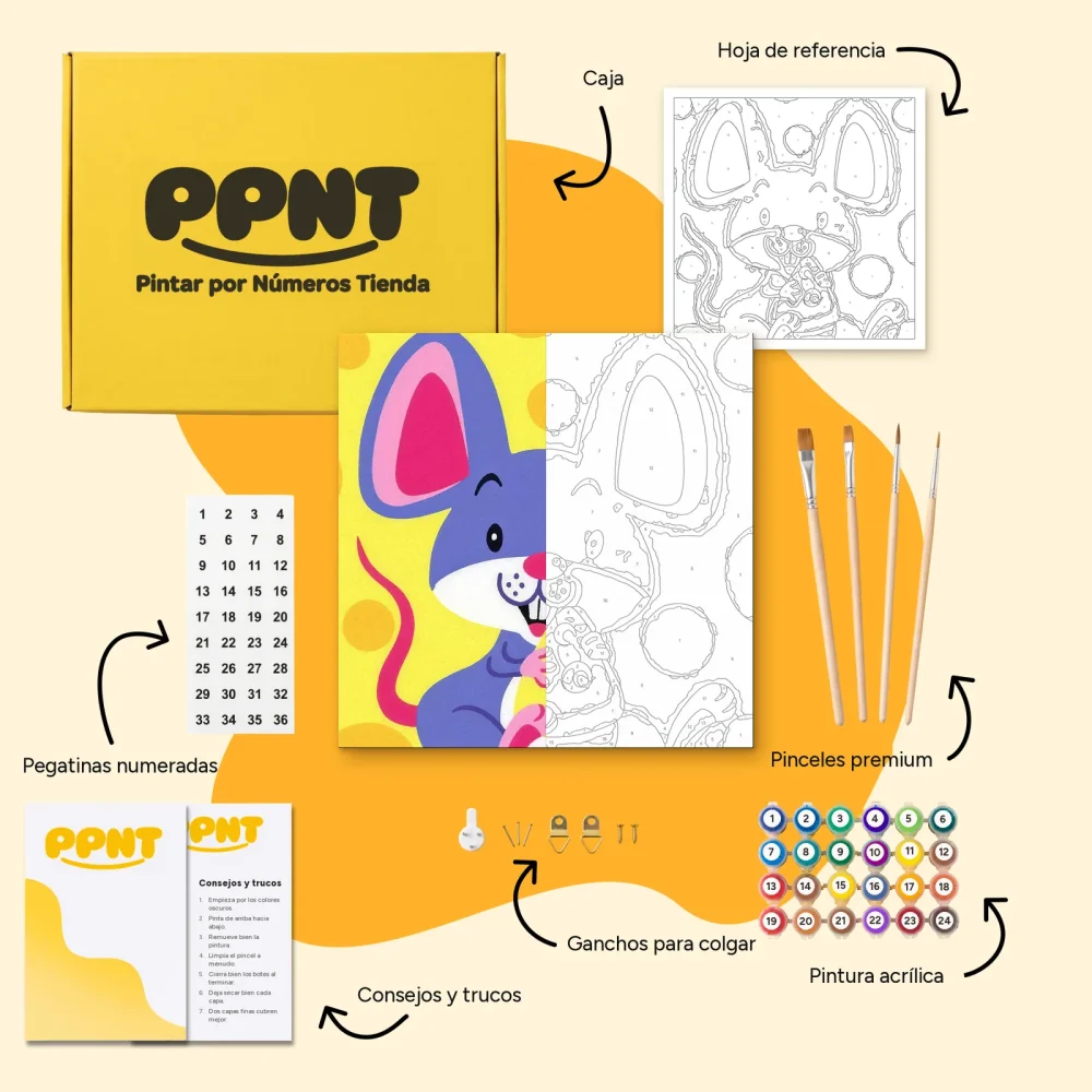 Pintar por Números - Ratón con queso