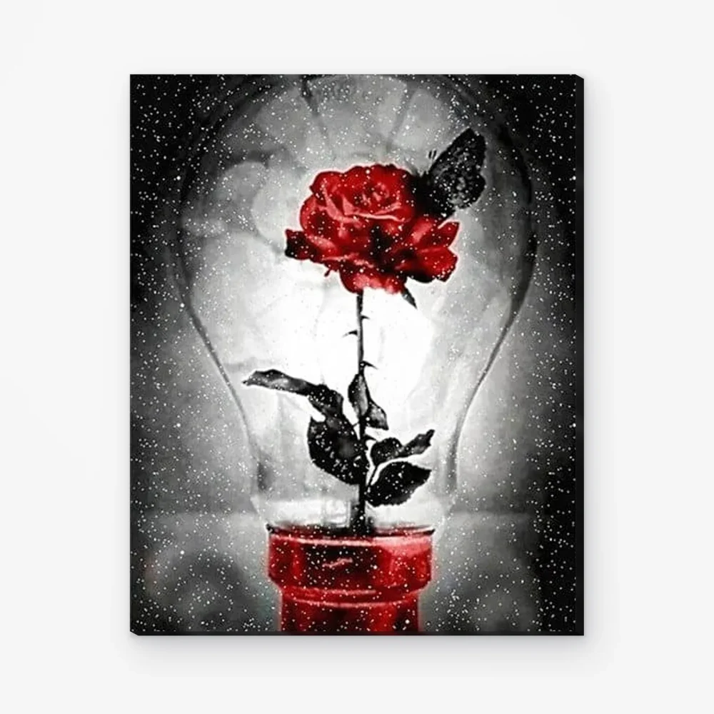 Pintar por Números - Rosa en lámpara