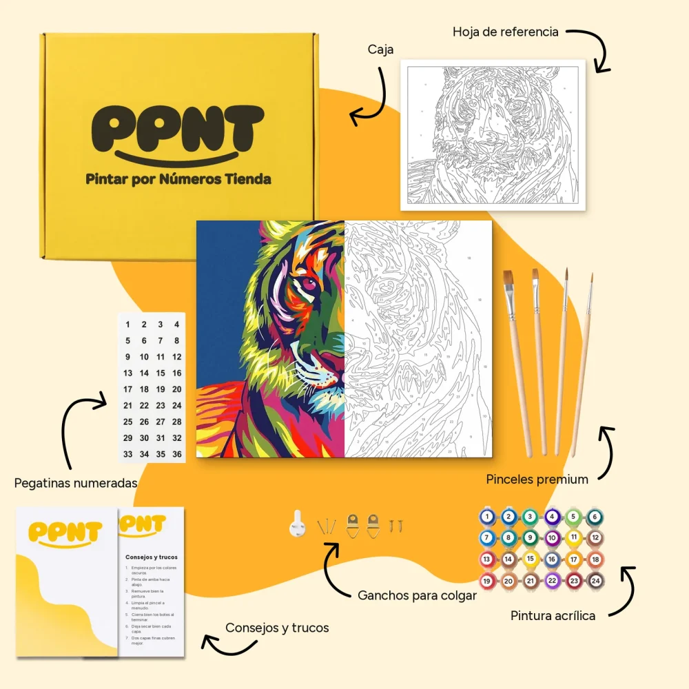 Pintar por Números - Tigre de colores