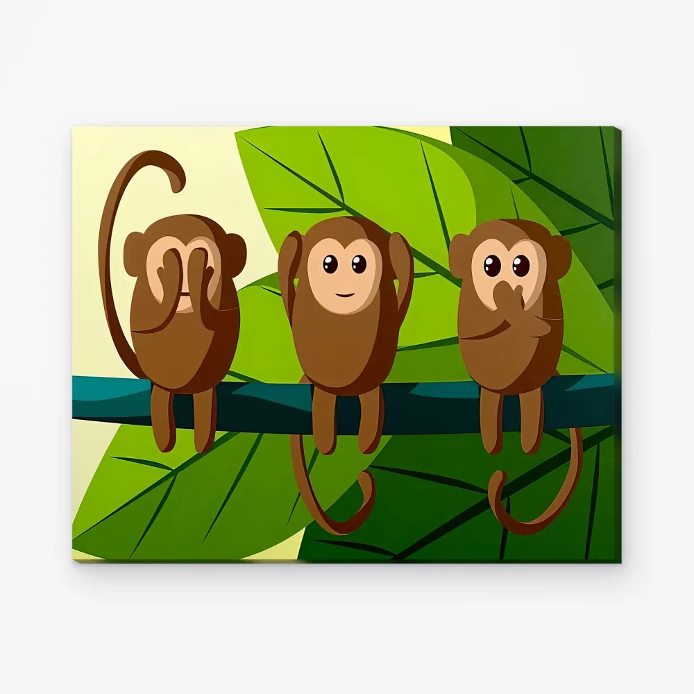 Pintar por Números - Tres monos