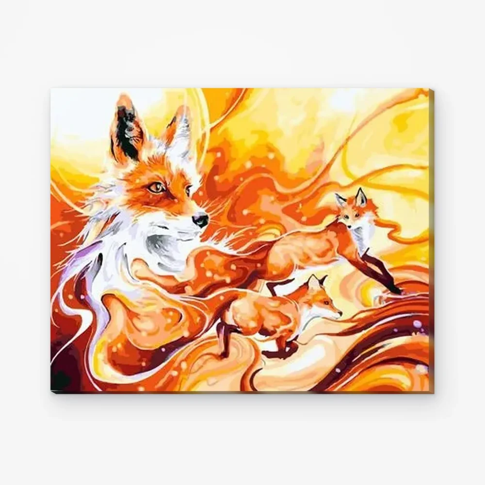 Pintar por Números - Un grupo de zorros