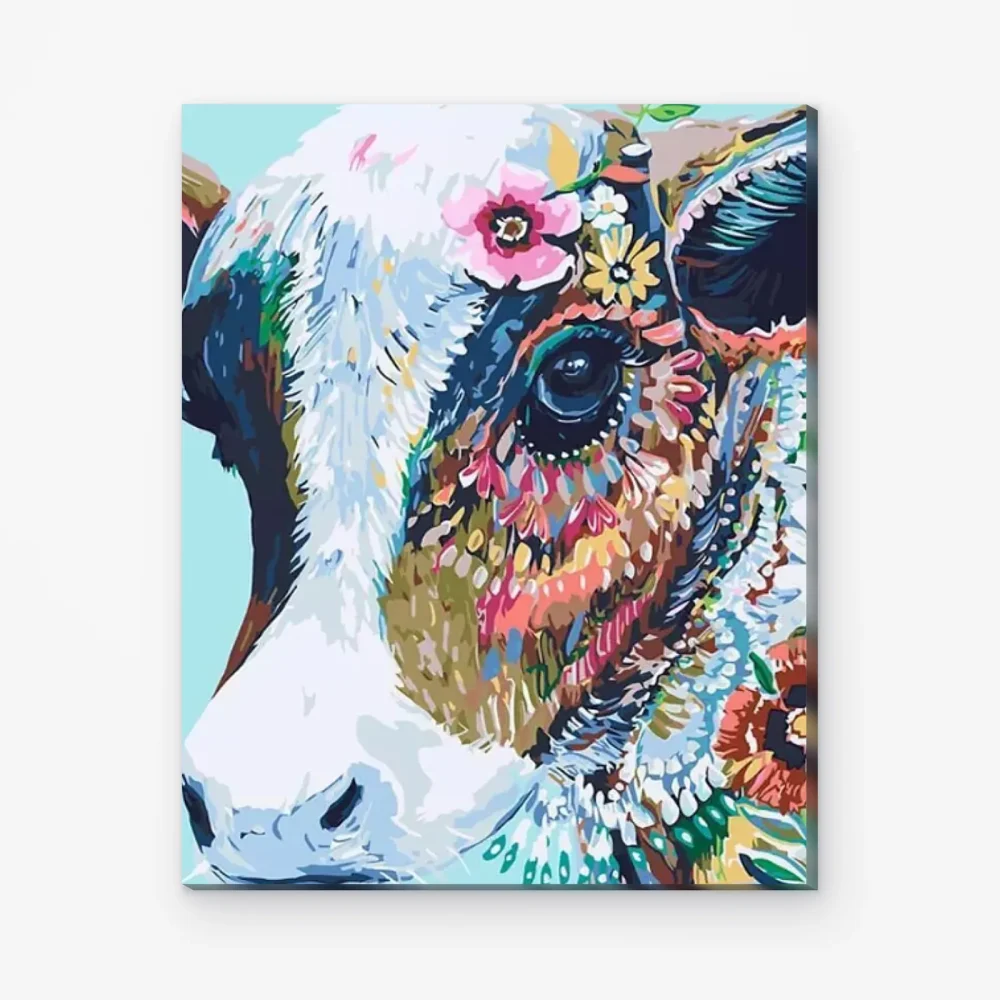 Pintar por Números - Vaca en flor