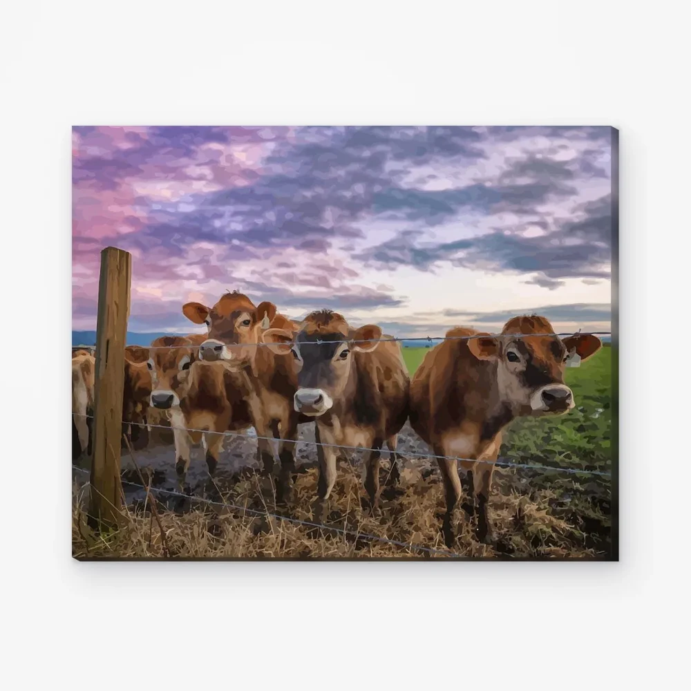 Pintar por Números - Vacas al atardecer