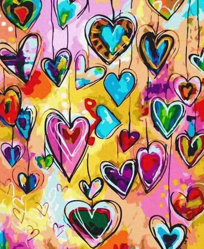 Pintar por Números - Corazones Arty