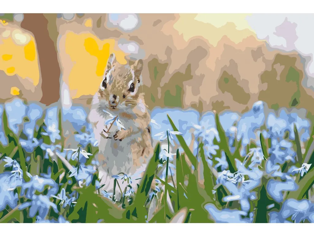 Pintar por Números - Ardilla en el jardín