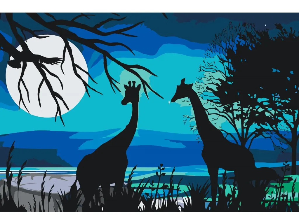 Pintar por Números - Jirafas en África