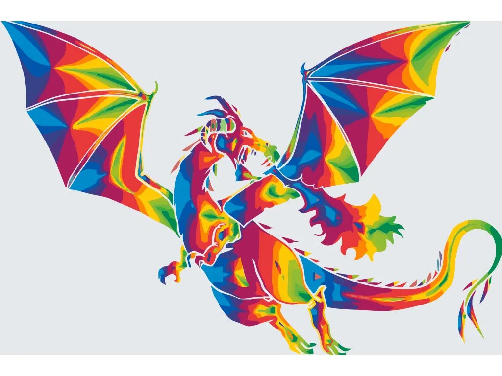 Pintar por Números - Dragón de colores