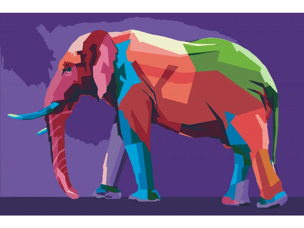 Pintar por Números - Vector elefante