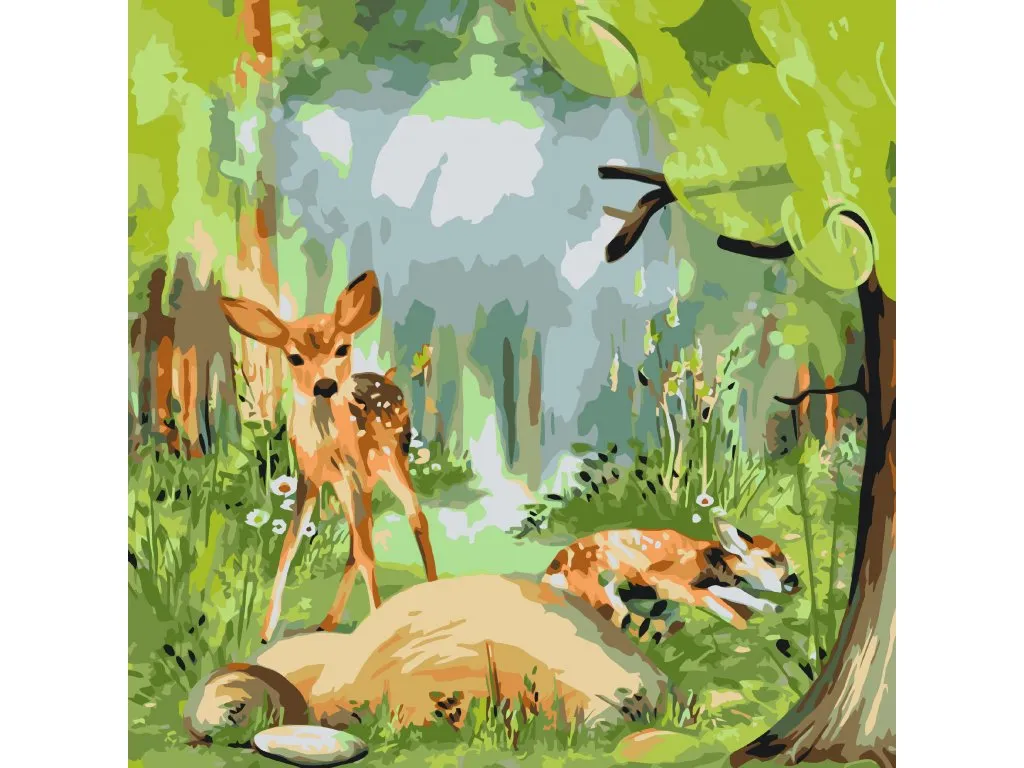 Pintar por Números - Ciervos en el bosque