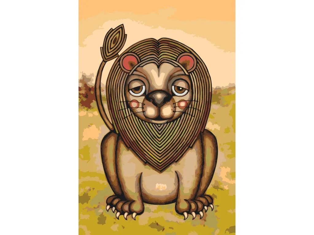 Pintar por Números - León de mejillas rosadas