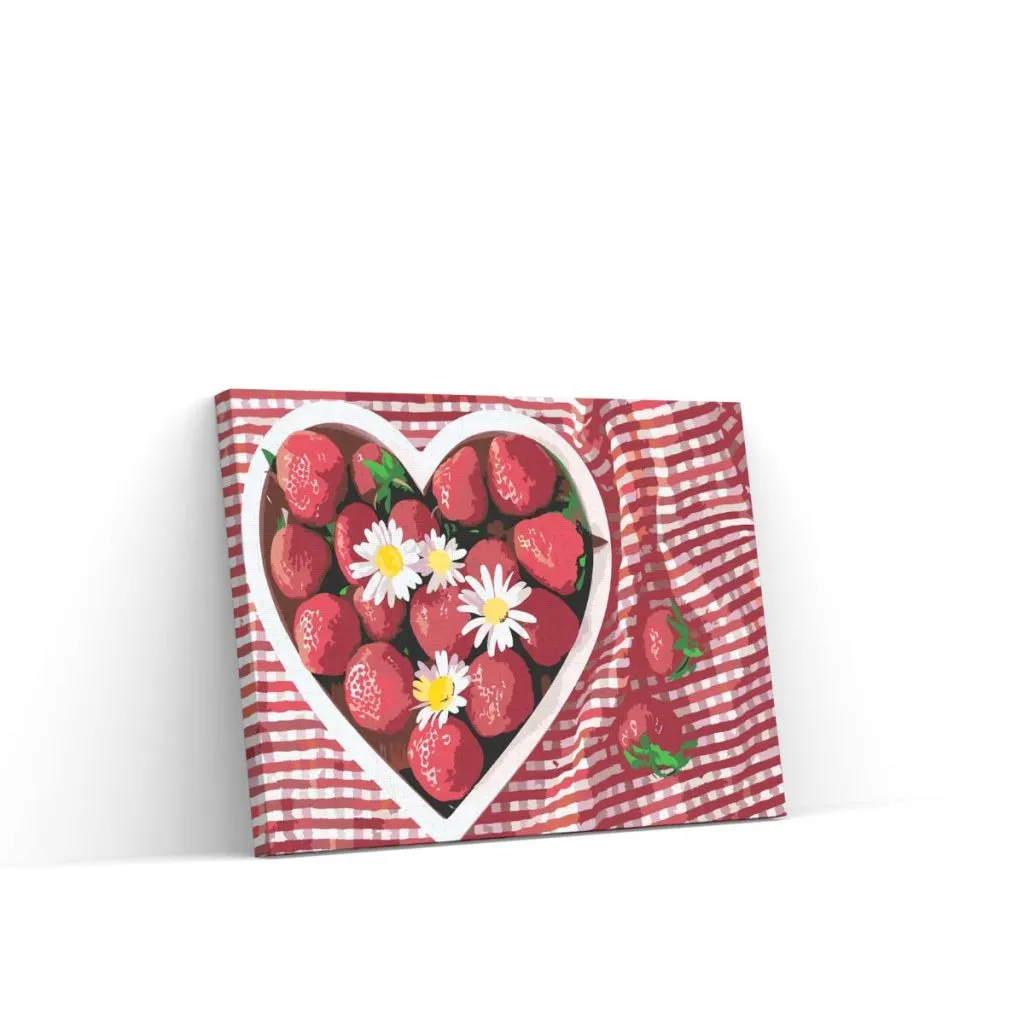 Pintar por Números - Fresas en forma de corazón
