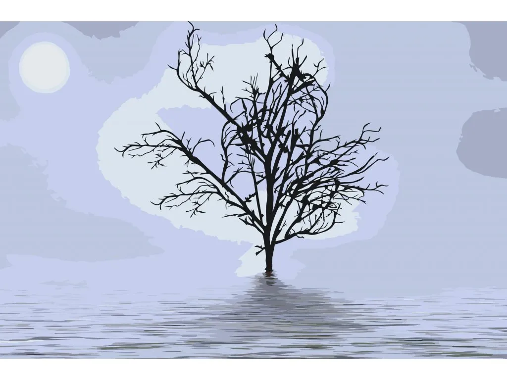 Pintar por Números - Árbol en la niebla