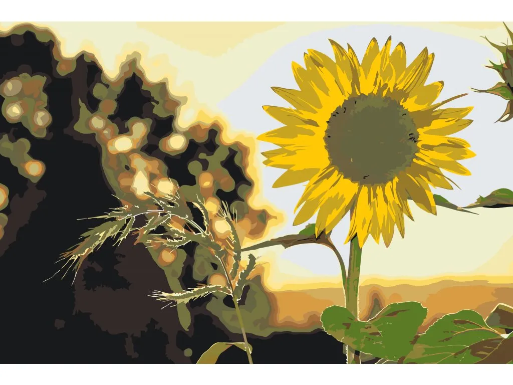 Pintar por Números - Girasoles en el prado