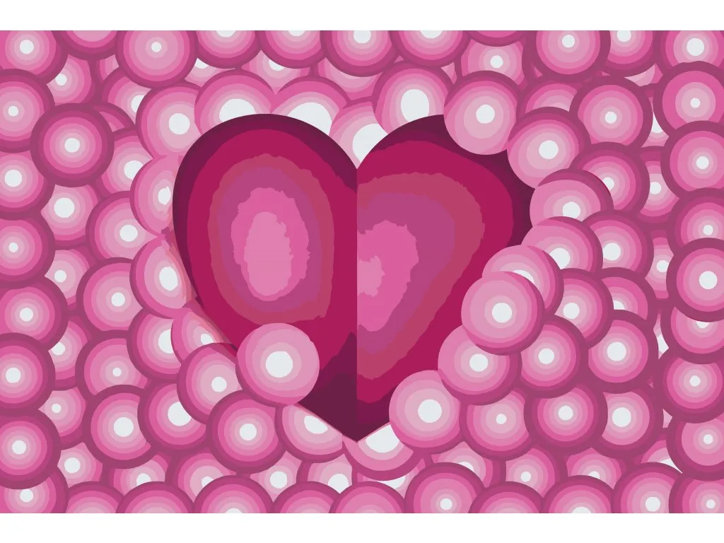 Pintar por Números - Corazón en burbujas
