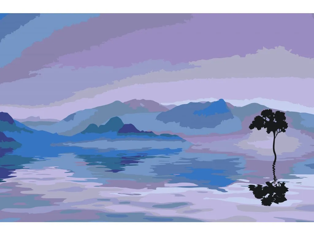 Pintar por Números - Árbol en el lago