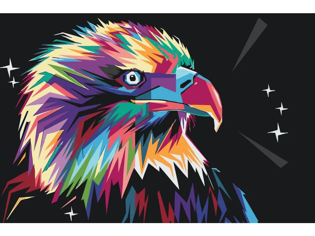 Pintar por Números - Águila vectorial