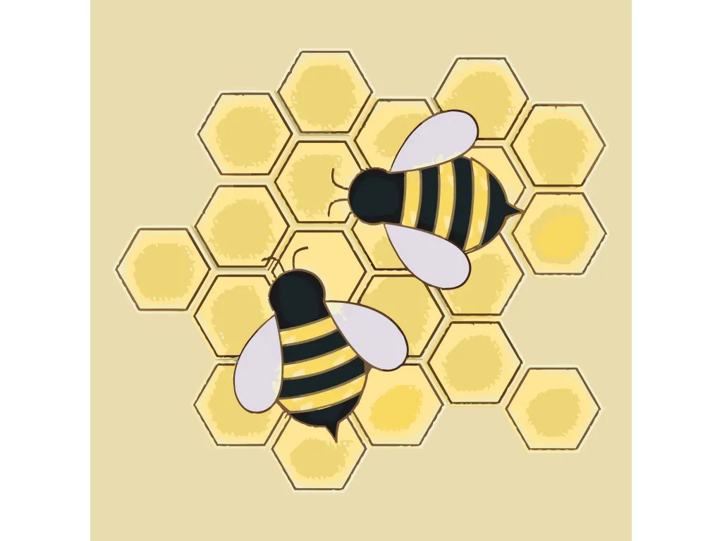 Pintar por Números - Abejas en panal