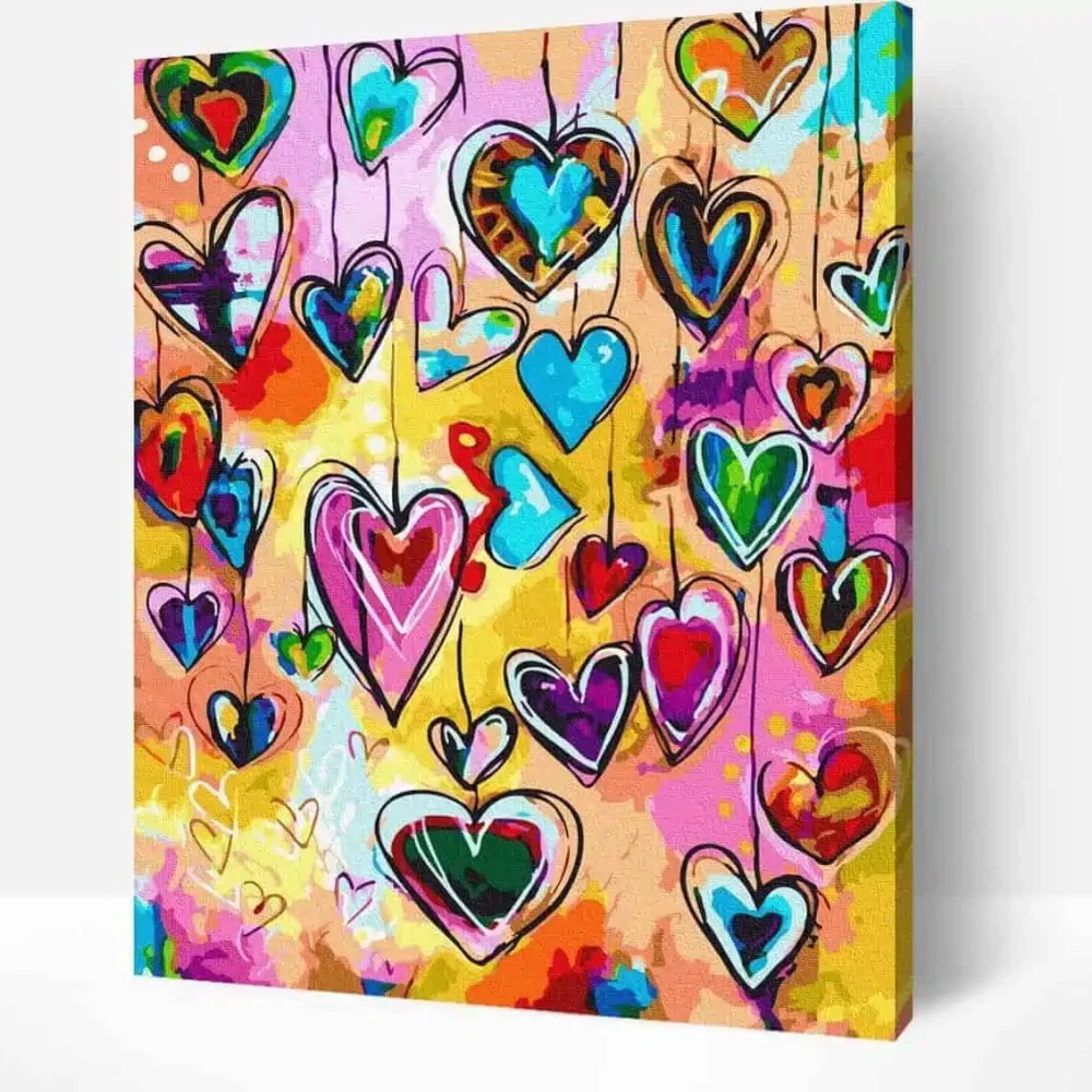 Pintar por Números - Corazones Arty