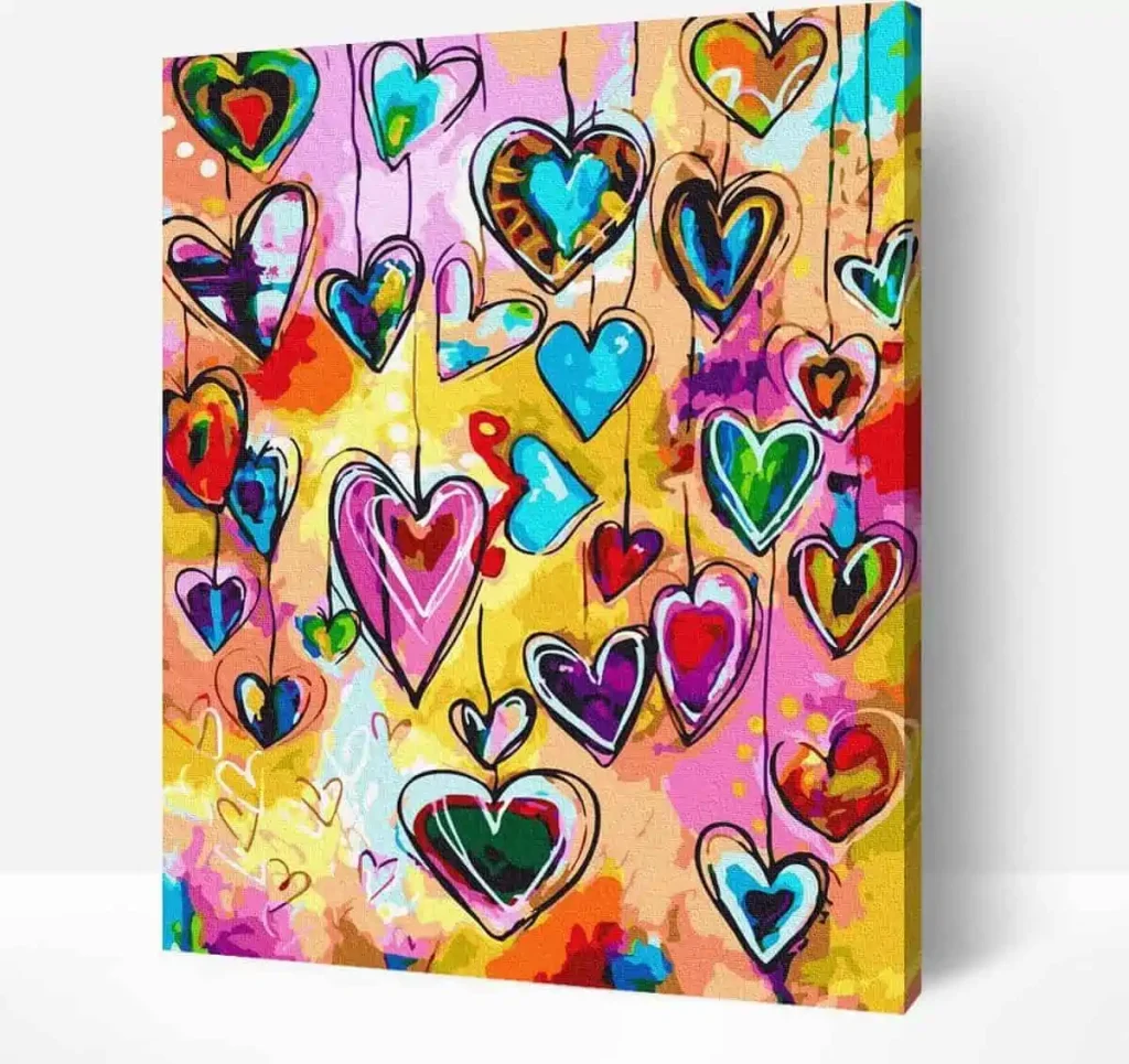 Pintar por Números - Corazones Arty