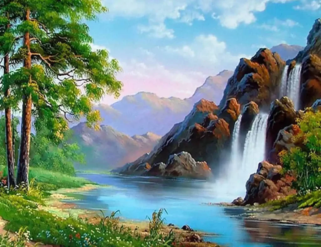 Pintar por Números - Preciosa cascada