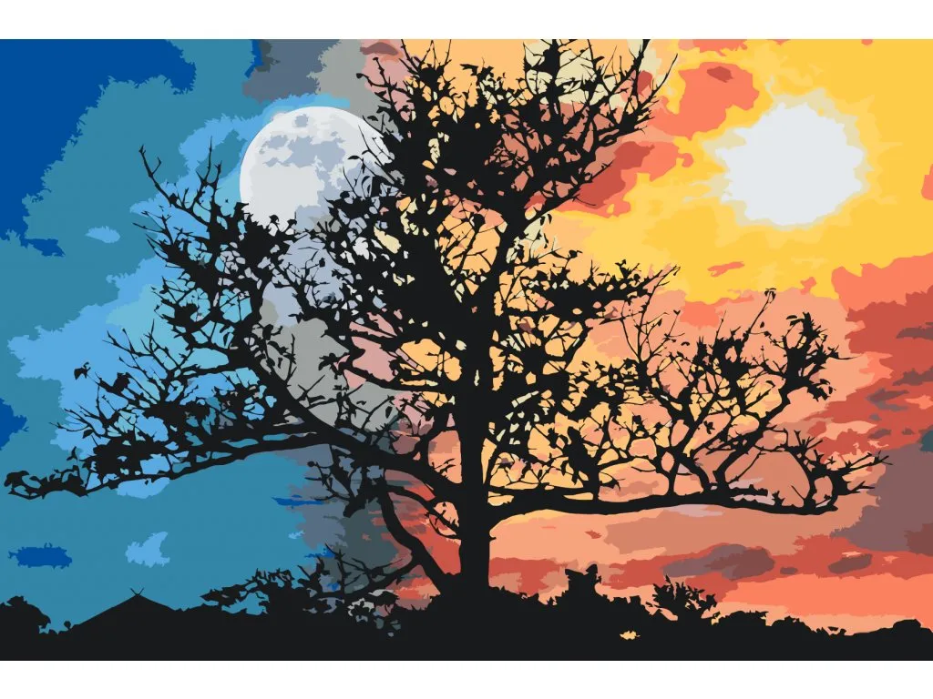 Pintar por Números - Luna y Sol