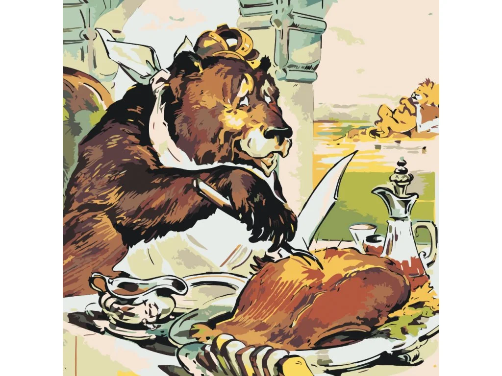 Pintar por Números - Oso en el restaurante