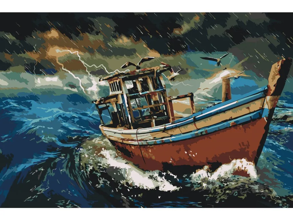 Pintar por Números - Barco en la tormenta 4