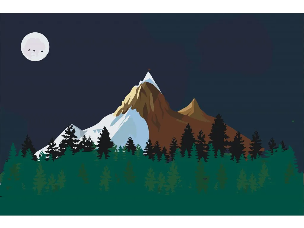 Pintar por Números - Montañas de noche