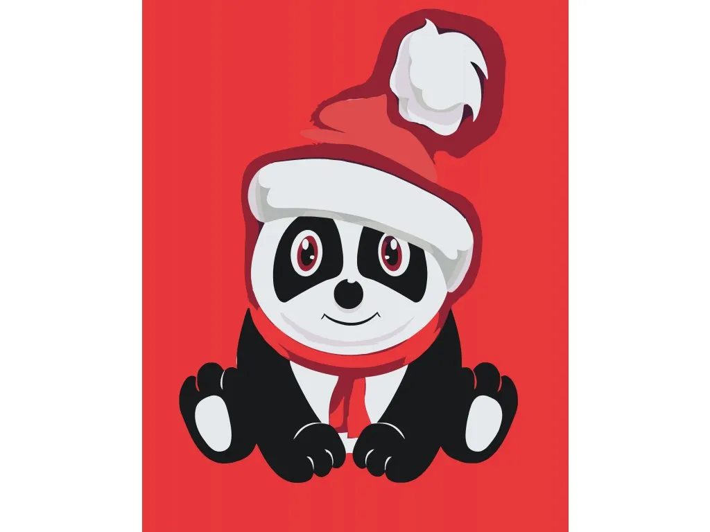 Pintar por Números - Panda de Navidad