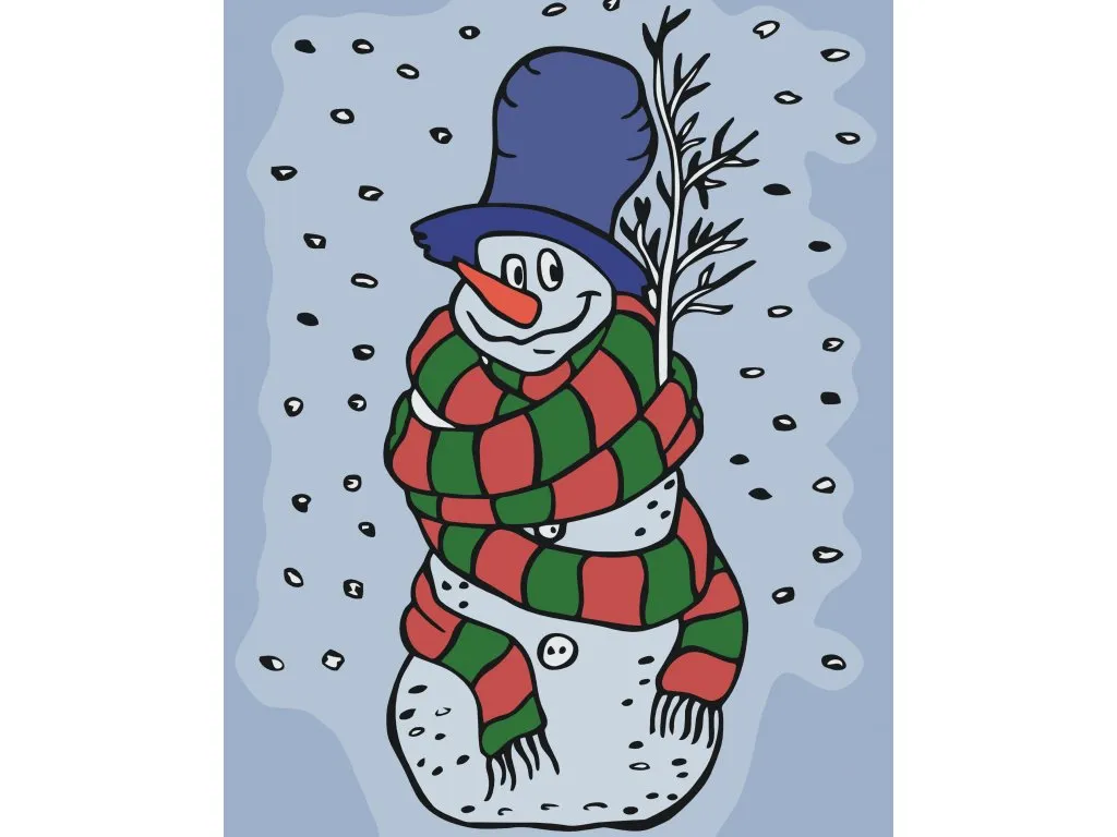 Pintar por Números - Muñeco de nieve