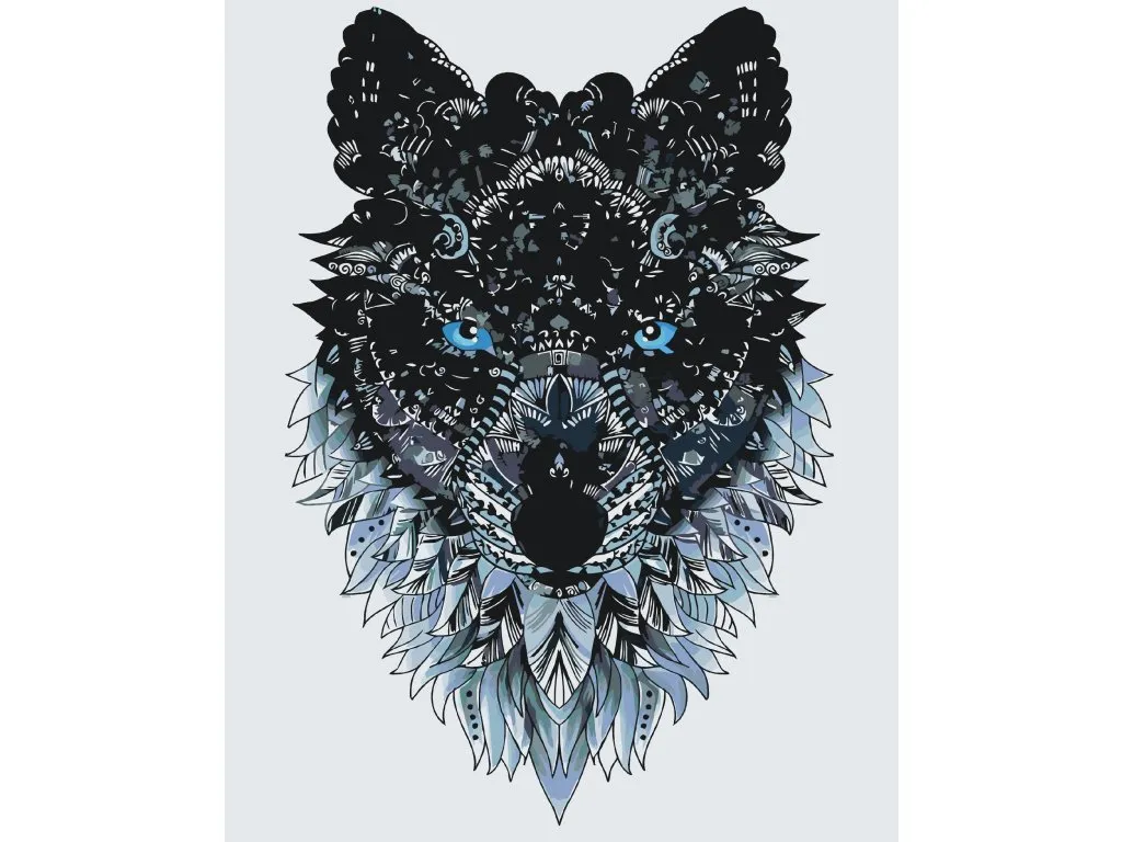 Pintar por Números - Mandala lobo