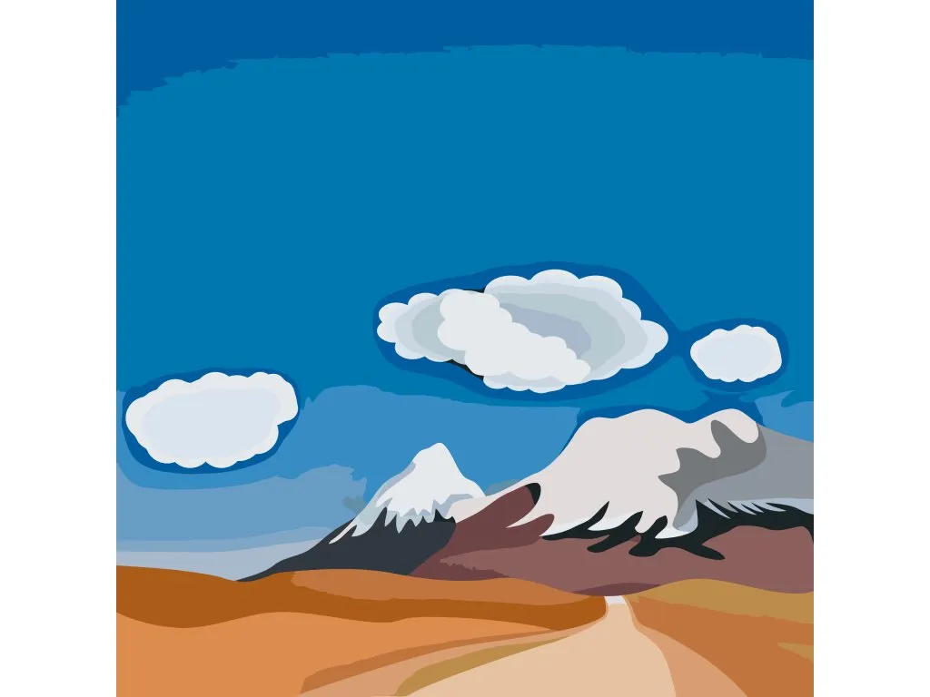 Pintar por Números - Croquis de las montañas