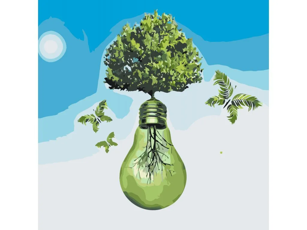 Pintar por Números - Esfera, árbol, mariposas