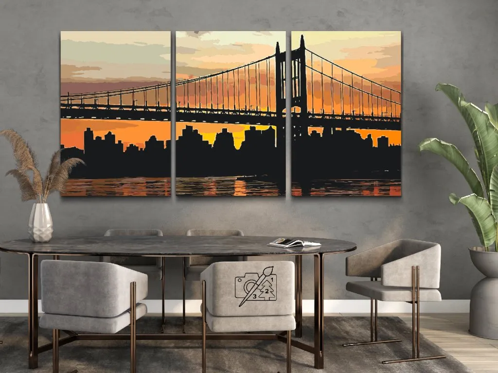 Pintar por Números - Puesta de sol en la ciudad (lote de 3)