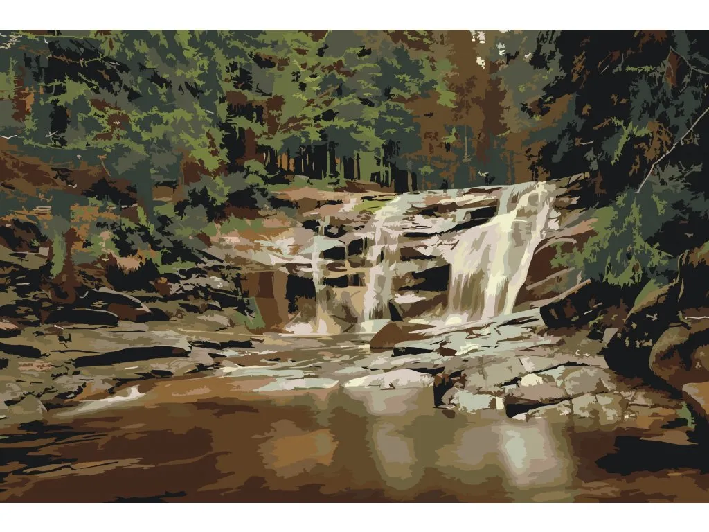 Pintar por Números - Montañas Krkonoše - Cascada de Mumlava