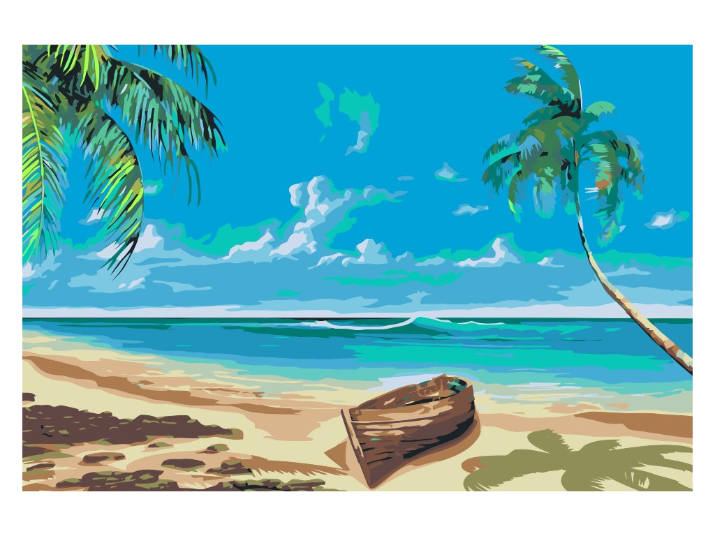 Pintar por Números - Barco en la playa