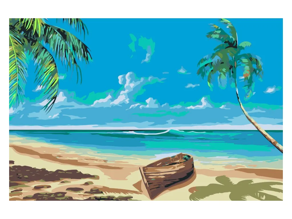 Pintar por Números - Barco en la playa
