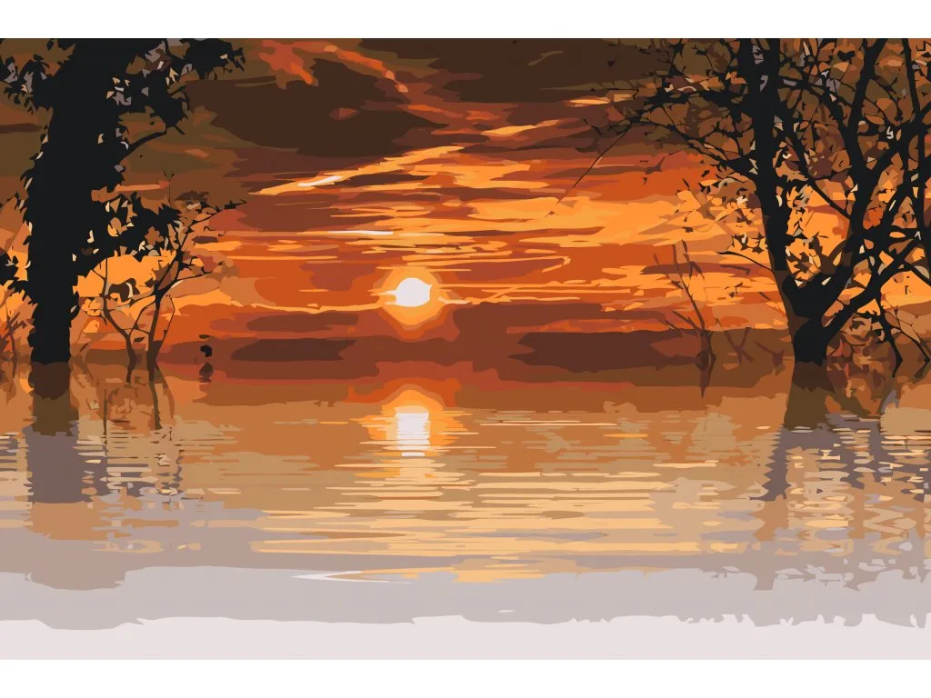 Pintar por Números - Puesta de sol mágica