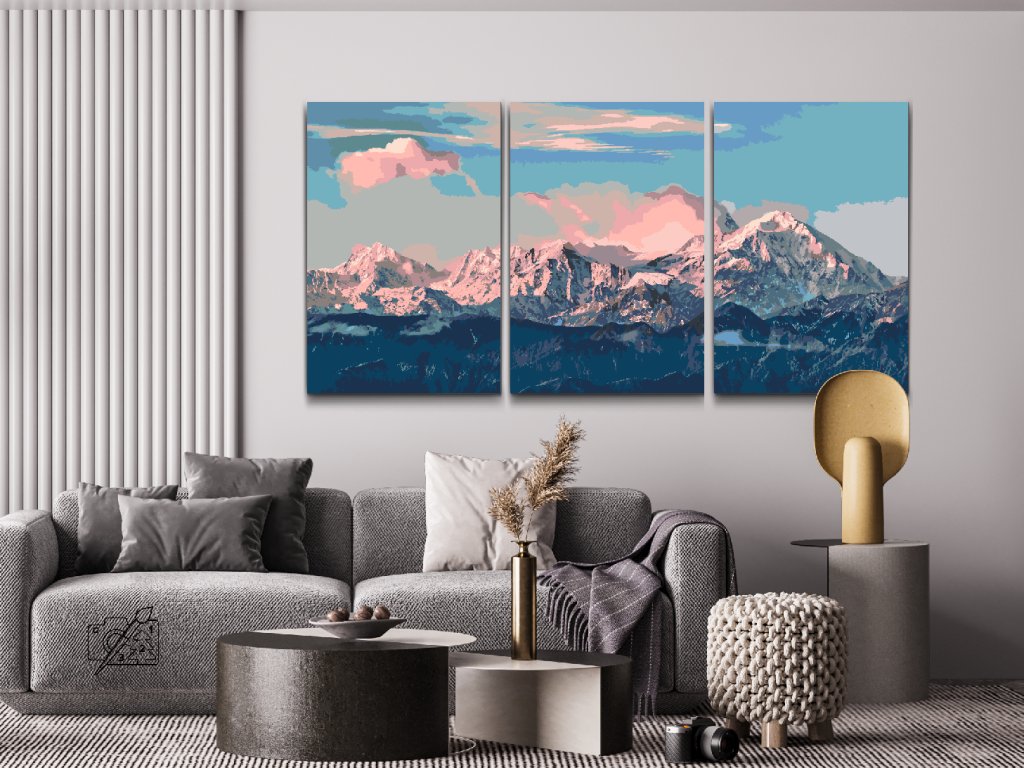 Pintar por Números - Alpes al amparo del sol (set de 3)