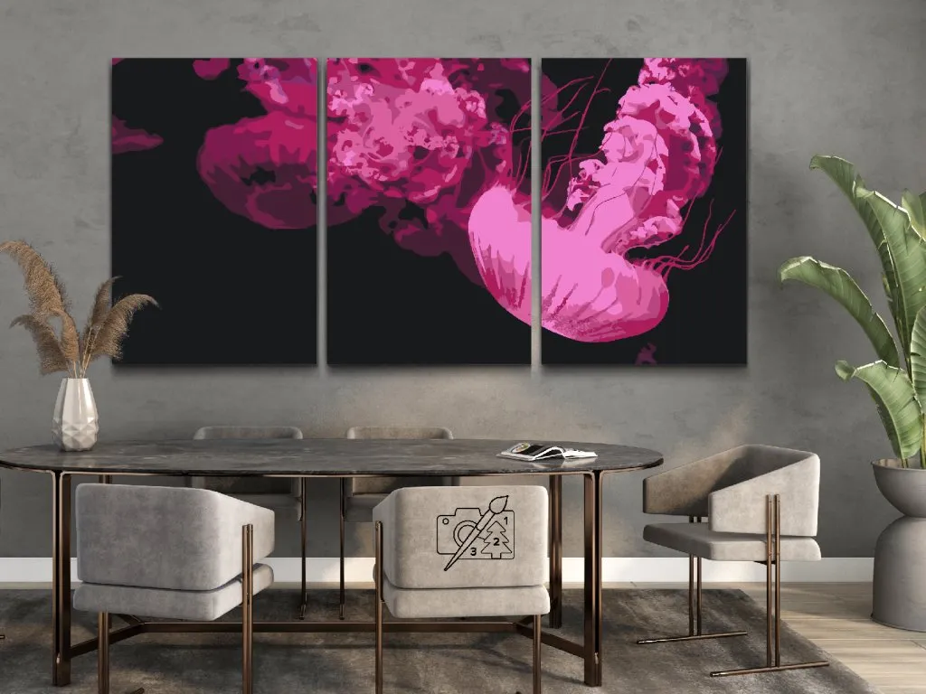 Pintar por Números - Medusa rosa (set de 3)