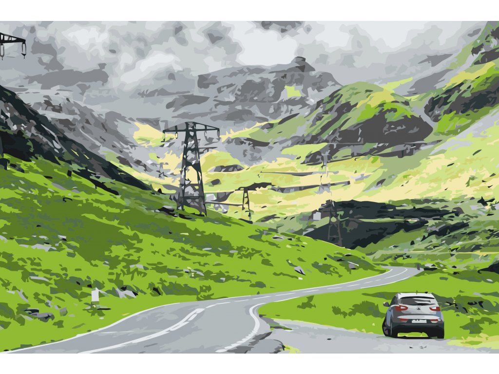 Pintar por Números - La carretera Transfagarasan en Rumanía
