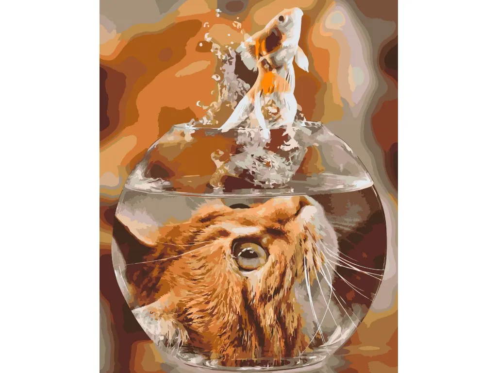 Pintar por Números - Ojo de gato de un pez de colores