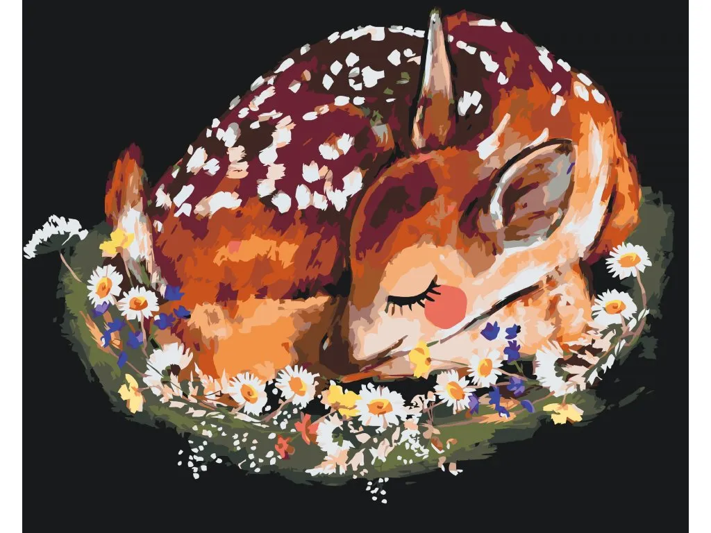 Pintar por Números - Ciervos entre flores