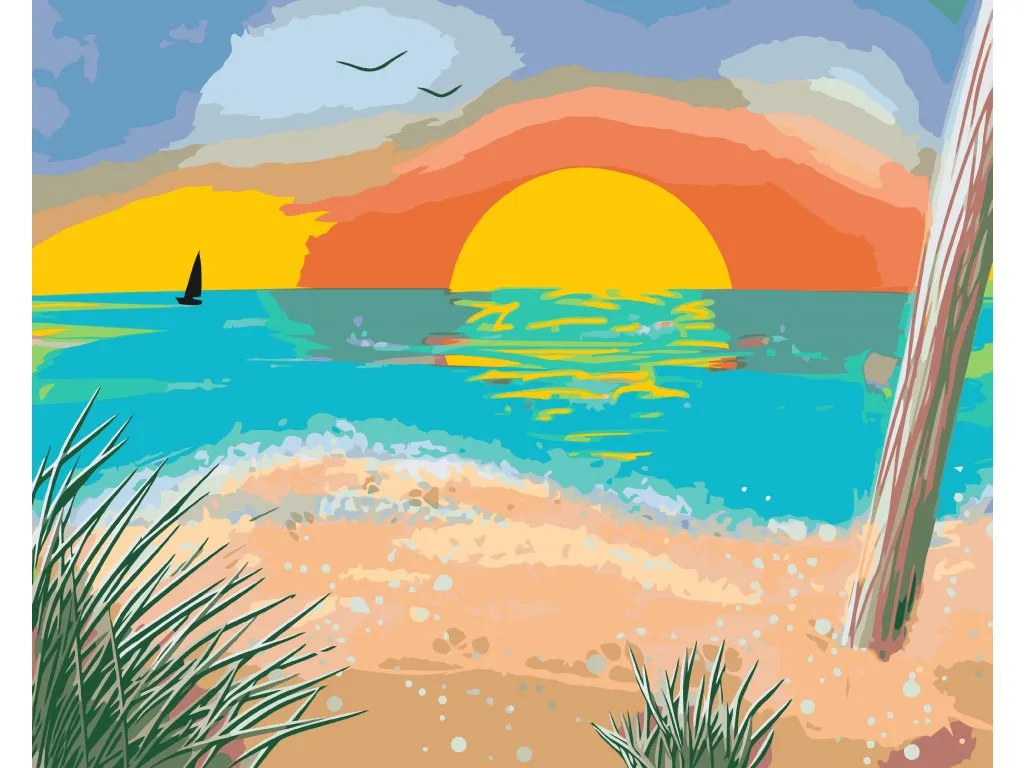 Pintar por Números - Playa teñida