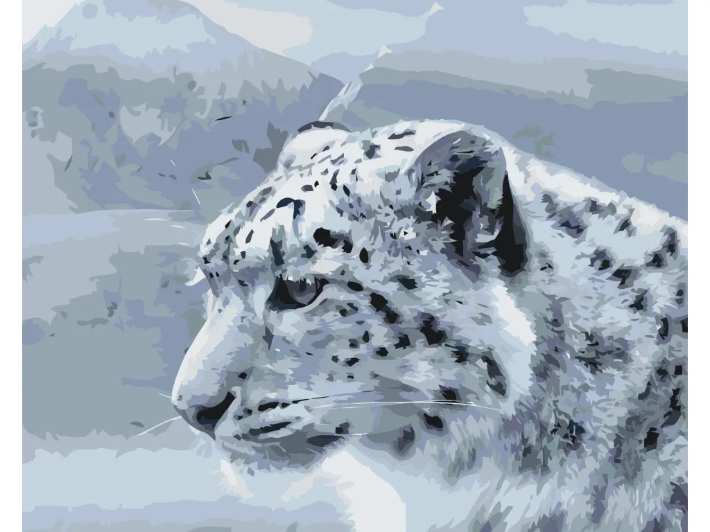 Pintar por Números - Leopardo blanco