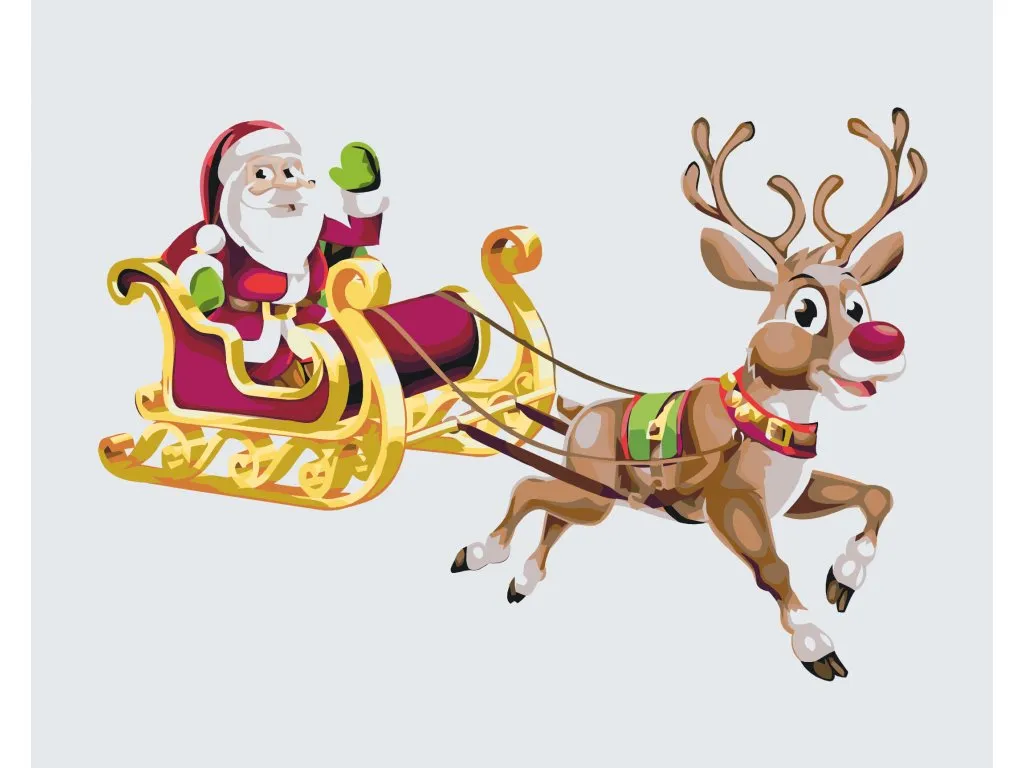 Pintar por Números - Papá Noel en su trineo