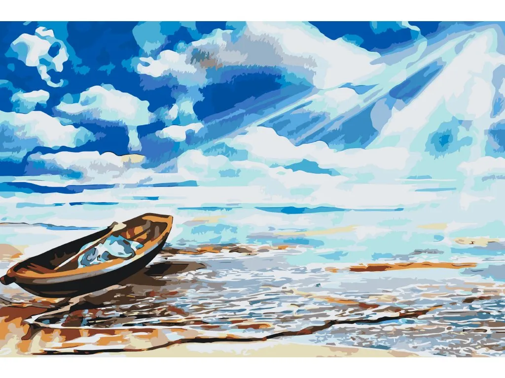 Pintar por Números - Barco al borde del mar