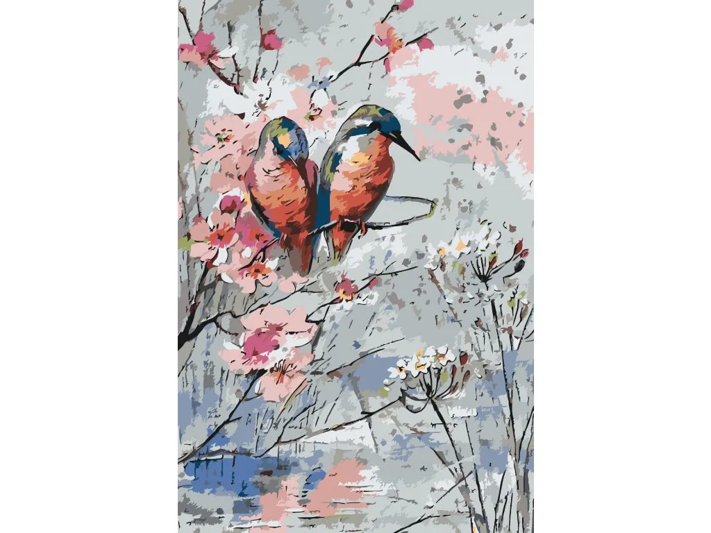 Pintar por Números - Pájaros en una ramita