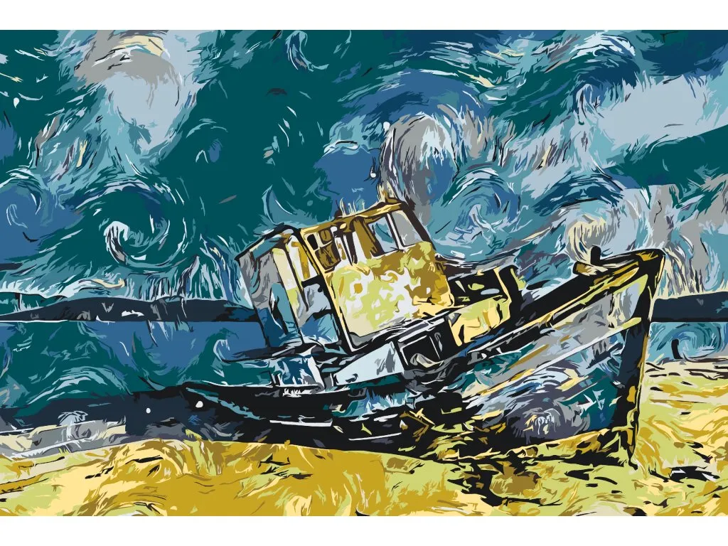 Pintar por Números - Un barco aparcado