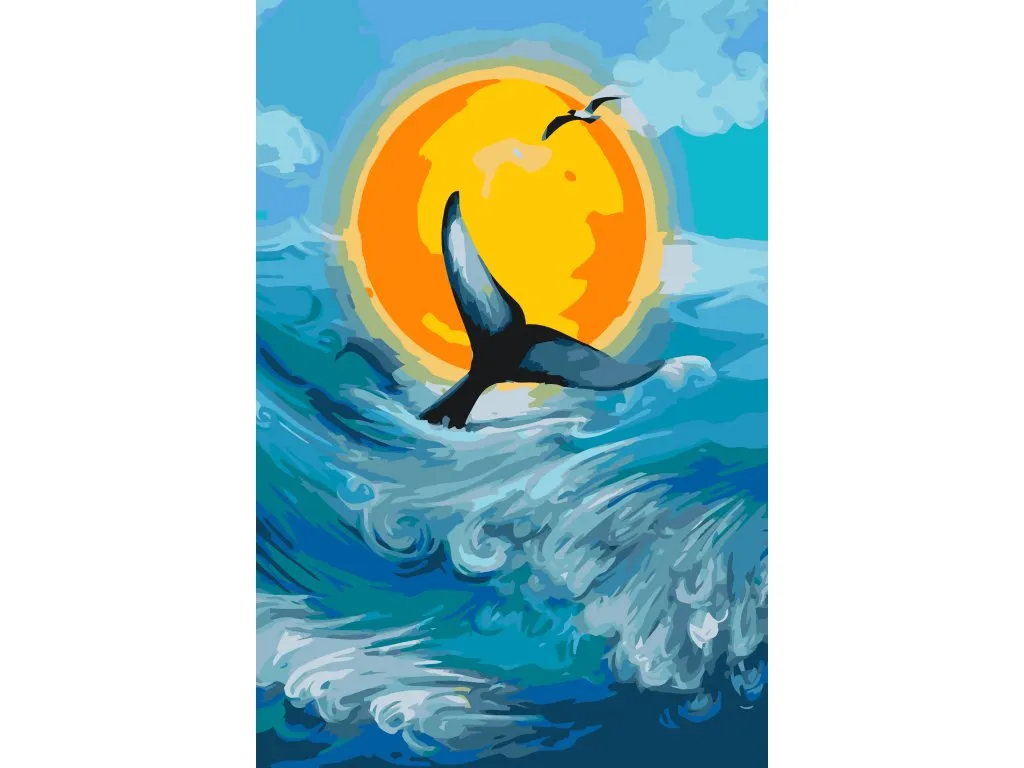 Pintar por Números - Ballena al atardecer